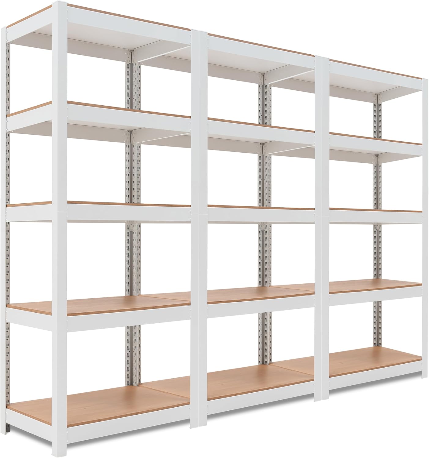 HOMEDANT House 5 Tier 24.4" W Laminated Metal Shelving Unit Adjustable Storage Utility Rack Heavy Duty Shelves Organization Multipurpose Shelf Kitchen Garage Pantry Closet 3 Pack