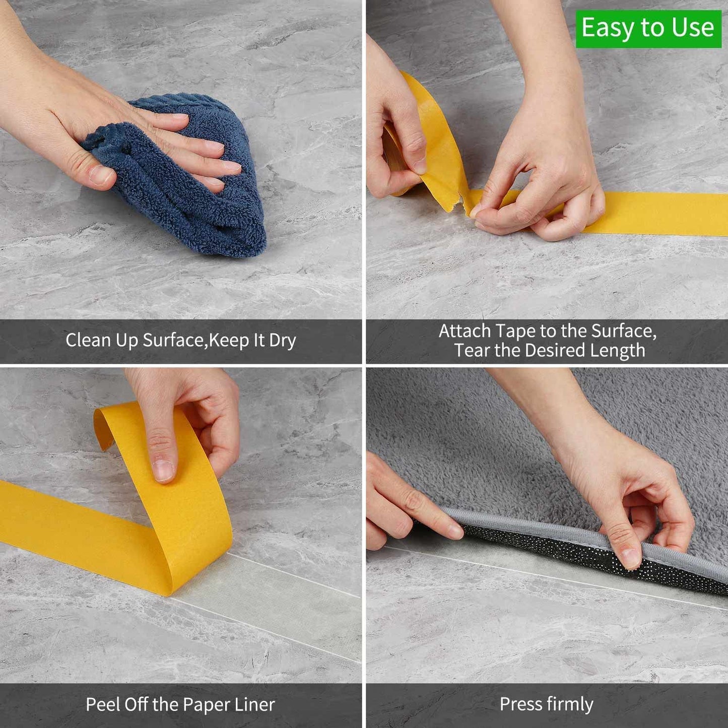 Double-Sided Mesh Carpet Tape Heavy Duty, 2.4in x 66FT (20m), Large Durable Duct Cloth Tape, High Stickiness Strong 2 Sided Tape for Rugs, Removable Multipurpose Tape, Easy Tear