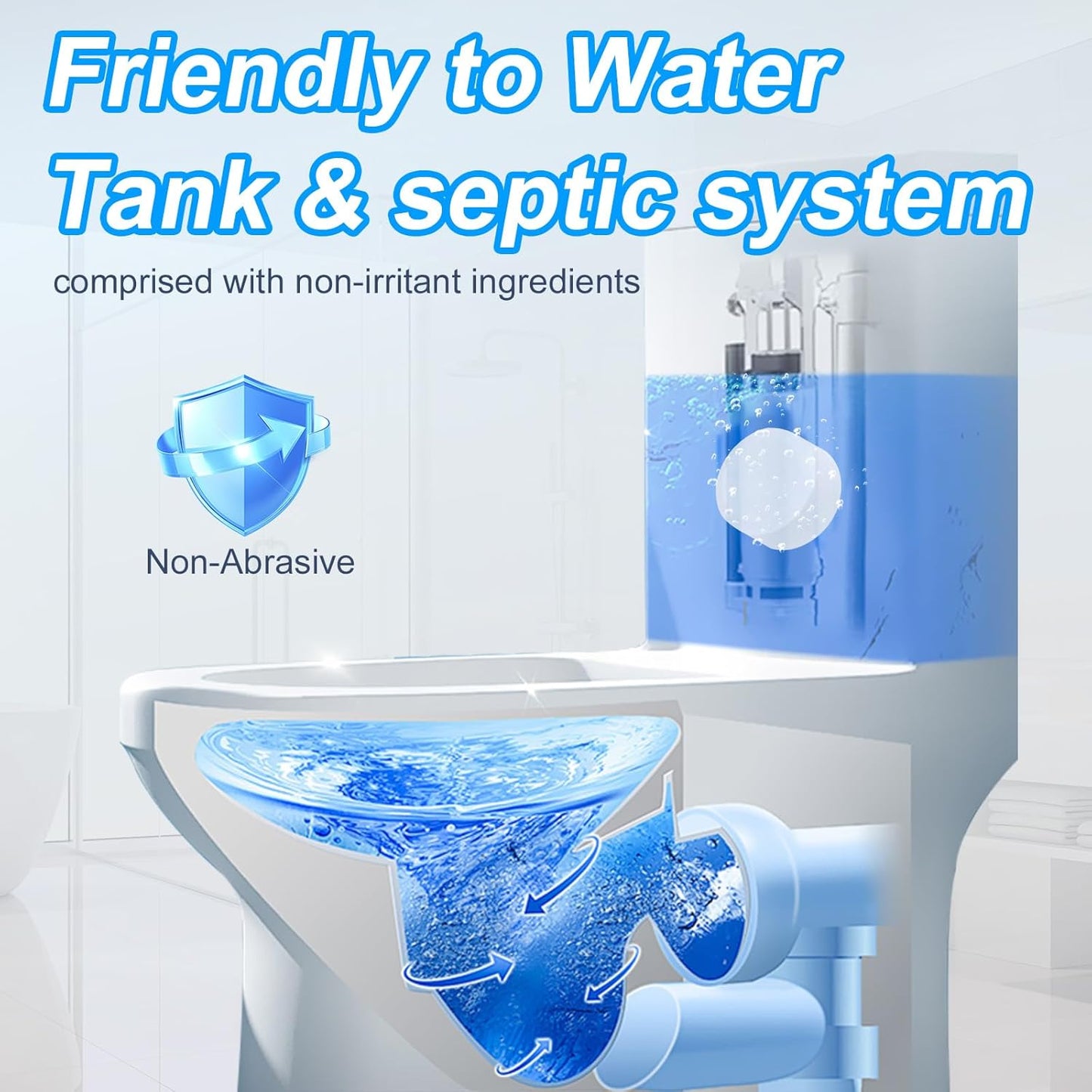 KIISIISO Toilet Bowl Cleaner Tablets 50 PACK, Automatic Bleach Toilet Tank Cleaners, Bathroom Long-Lasting Freshness, Slow-Releasing Powerful Deodorizing & Descaling