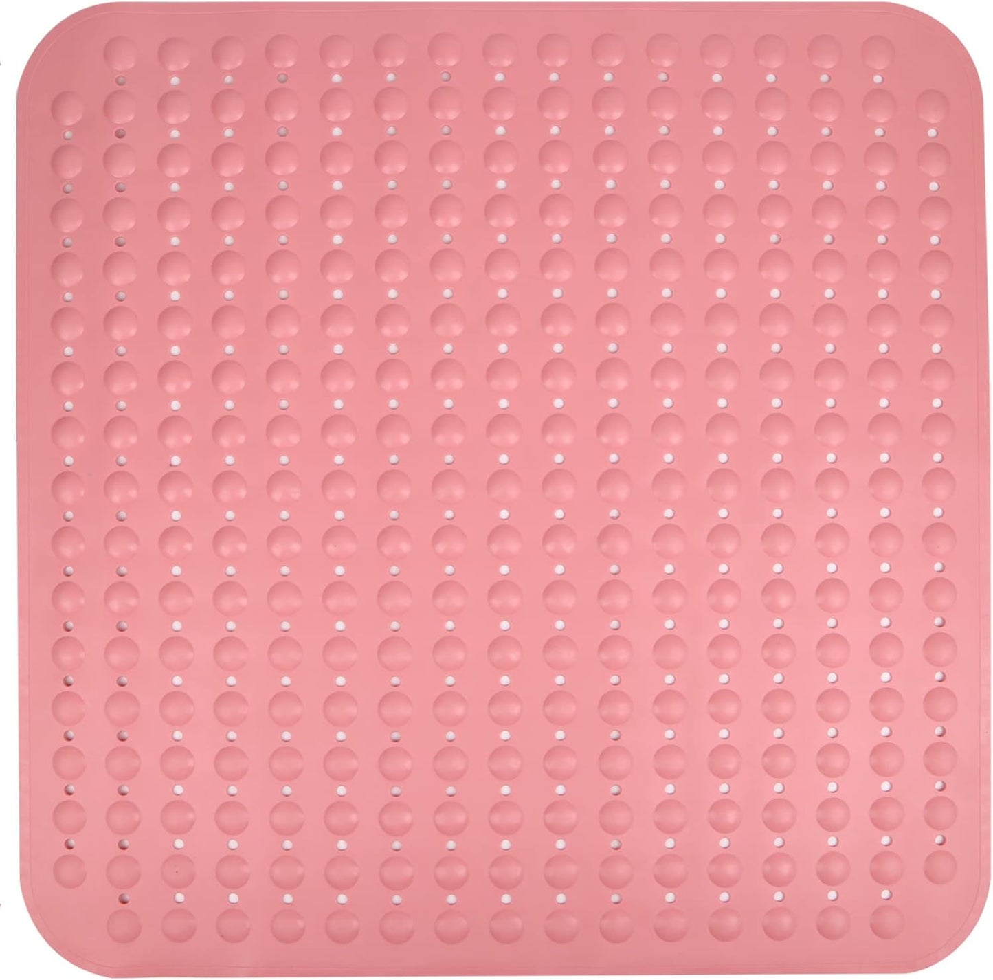 ENKOSI Extra Large Square Non Slip Shower Mat - 31 x 31-inch XL Bathroom Shower Mat - Square Shower Matts for Shower Stall Floors | Secure Suction Cups and Drain Holes (31x31 Pink)