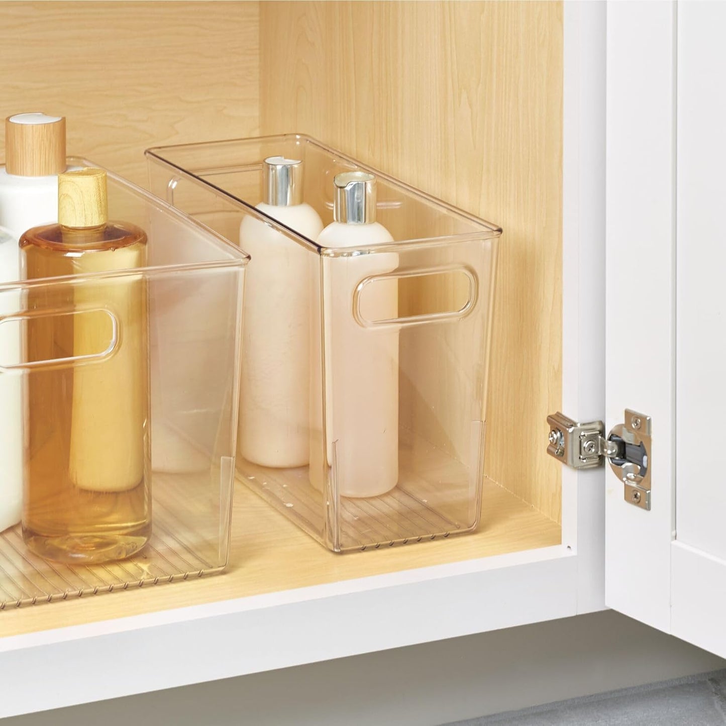 iDesign Tall Plastic Storage Bin with Handles for Fridge or Freezer - Set of 4 - Clear - Made in USA