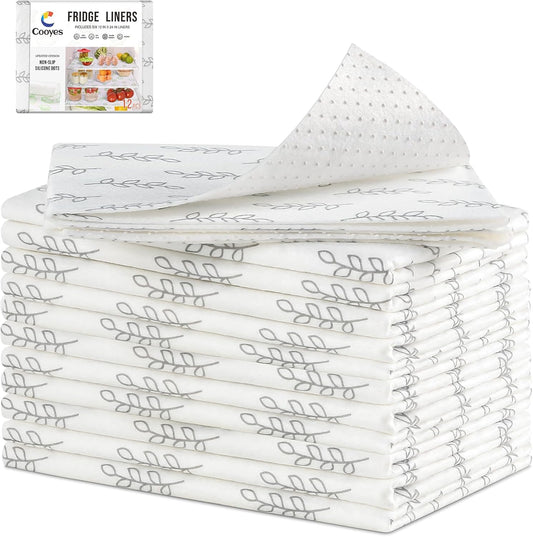Cooyes 17.7" x 24" Refrigerator Liners Non-Slip Washable Refrigerator Drawer Liners Absorbent Refrigerator Mats Home Kitchen Gadgets Accessories Organization