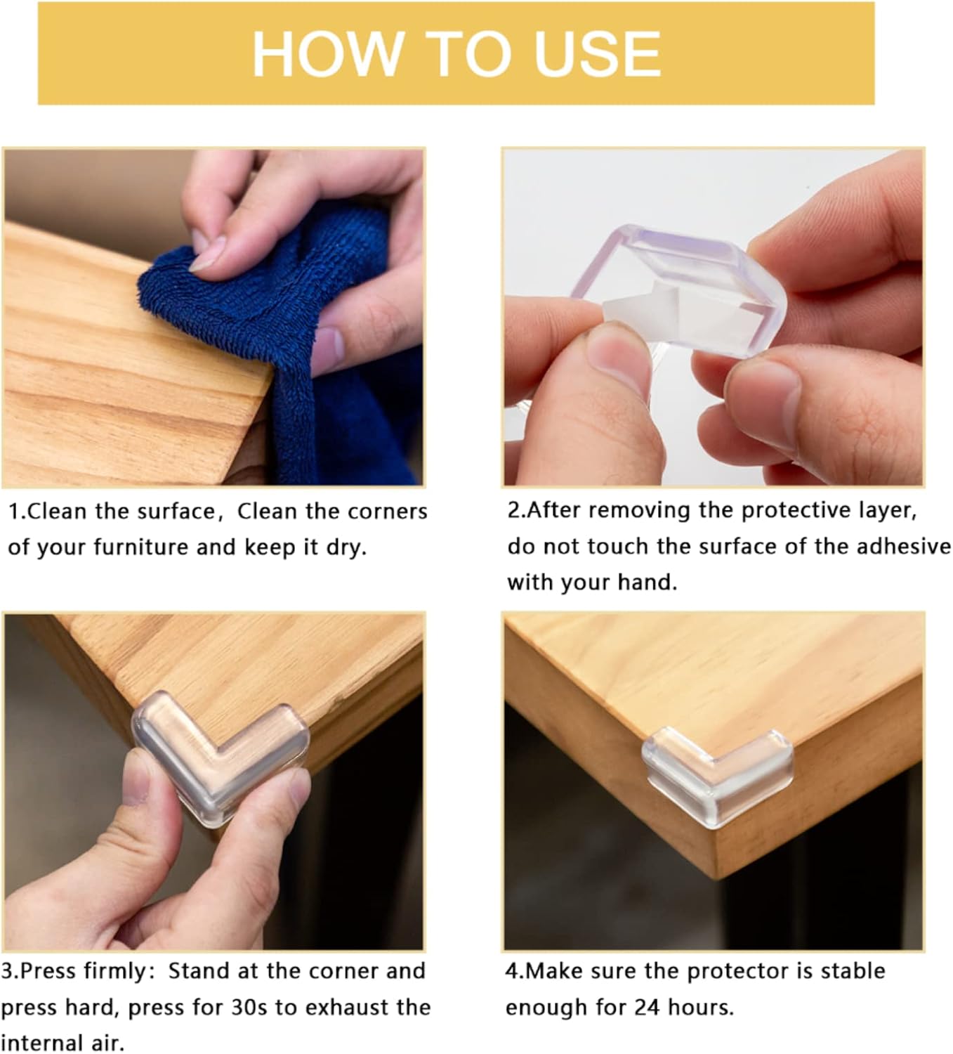 24 Pack Corner Protectors, Corner Guards, Table Corners, Corner Protector Baby, Furniture Corner Protectors, Corner Guards for Furniture, Corner Bumpers, Table Corner Protector for Baby