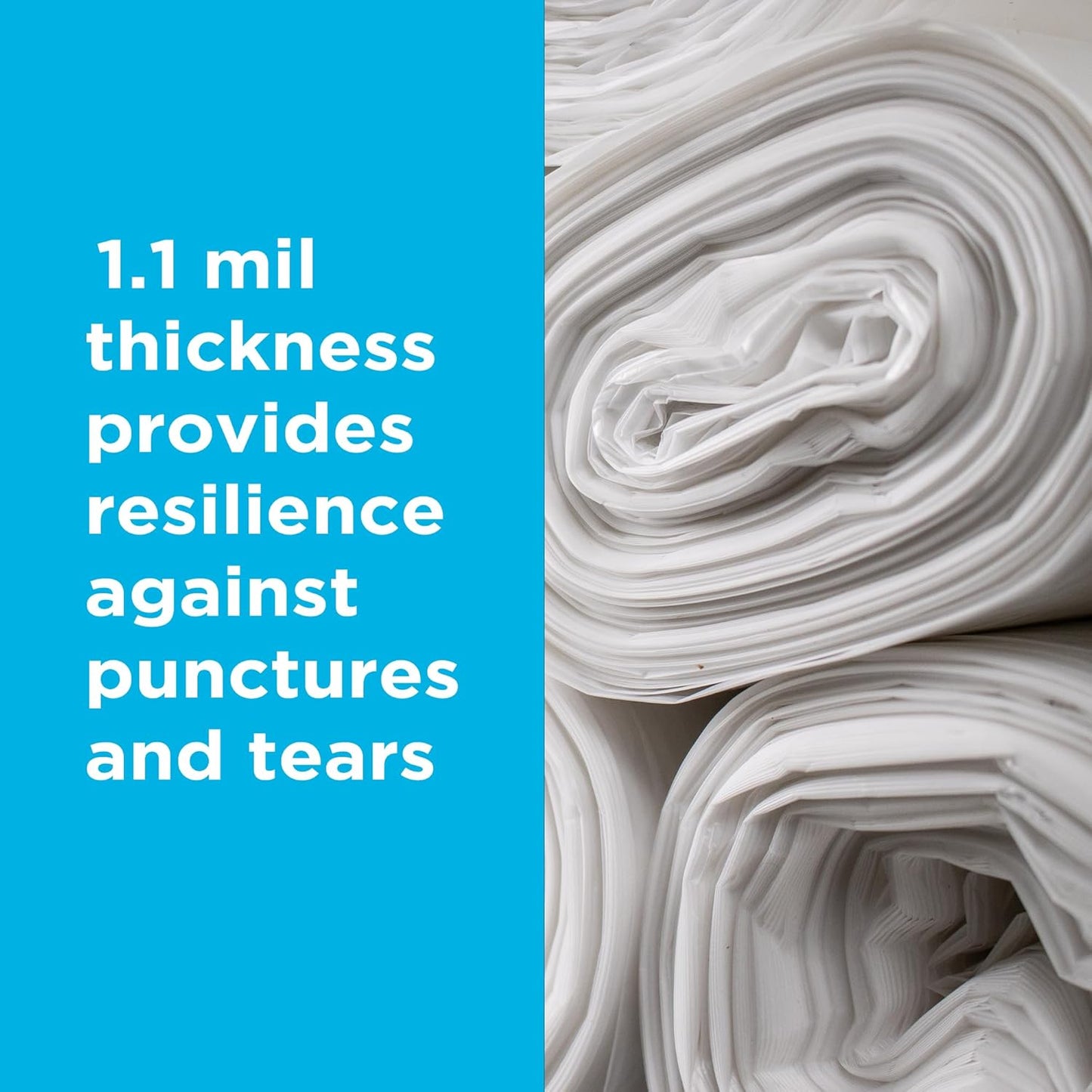 40-45 Gallon Trash Bags, 1.1 Mil Thickness, Clear Bags, 45 Gallon Trash Bags Heavy Duty, 40" x 46", 100 Count, Ideal for Janitorial, Industrial, Recycling