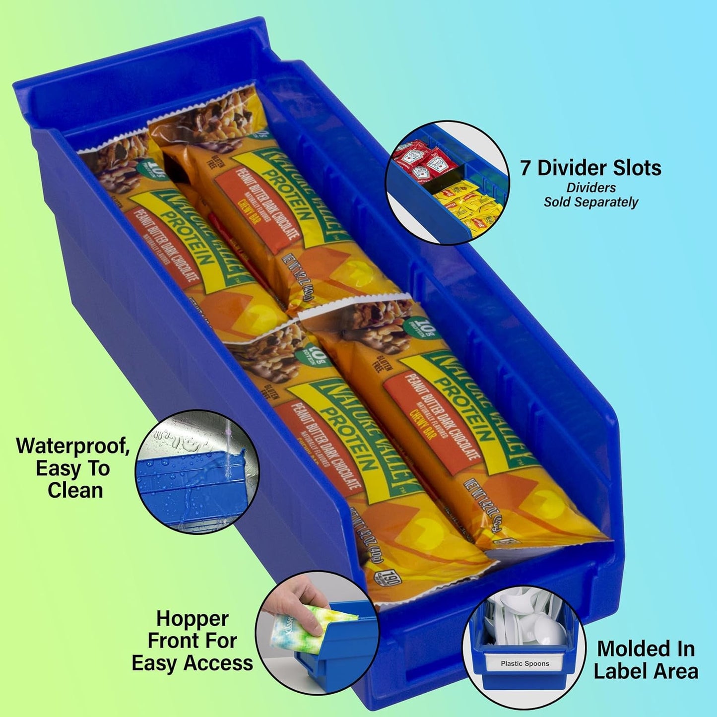 Akro-Mils 30120 Plastic Shelf Bins, Heavy Duty Storage Bins for Garage, Closet, and Drawer Organization, 12-Inch x 4-Inch x 4-Inch, Red, 24-Pack