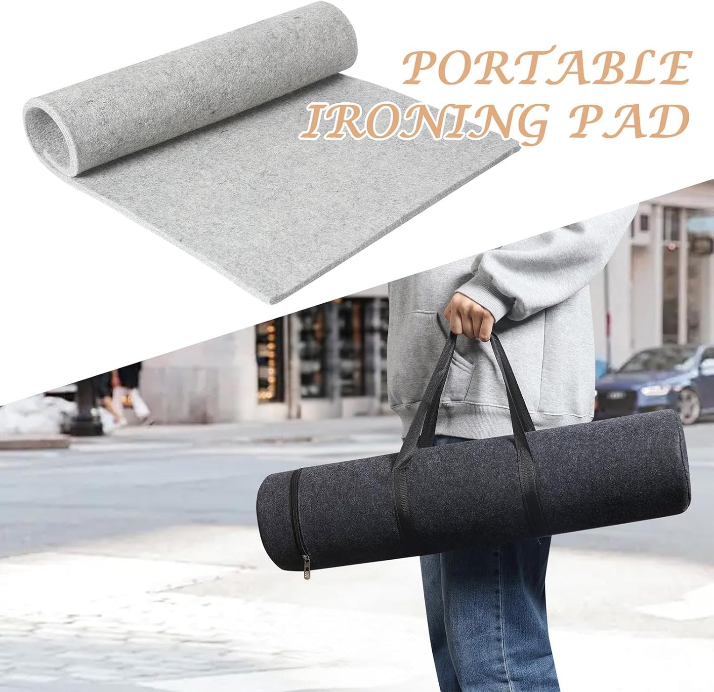 Wool Pressing Mat for Quilting, 24" X 36" Portable Wool Ironing Mat 100% Felted Wool Iron Board for Quilters, Great for Quilting & Sewing Projects