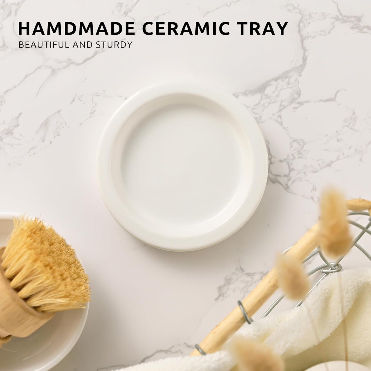 Glass Soap Dispenser Set by Janxin,Bathroom Soap Dispenser Set with Ceramic Tray,Luxury Bathroom Accessories,Modern Kitchen Decor (White+Silver(Lotion))