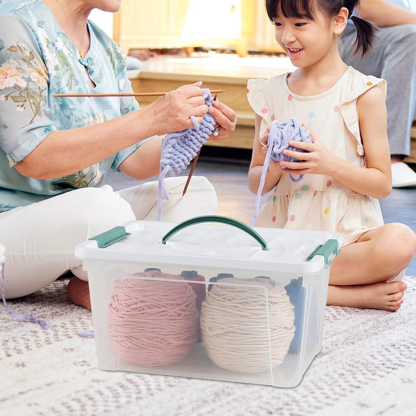 6-Pack Clear Latch Storage Box, 14 L Plastic Storage Bin