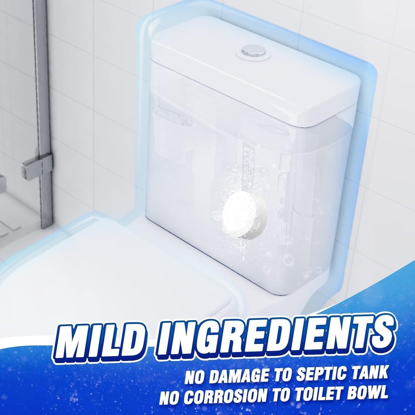 Vacplus Toilet Bowl Cleaners - 24 PACK, Household Toilet Cleaner, Automatic Toilet Bowl Cleaners with Bleach, Sustained-Release Toilet Tank Cleaners for Deodorizing and Descaling, 1.76 Ounces Each