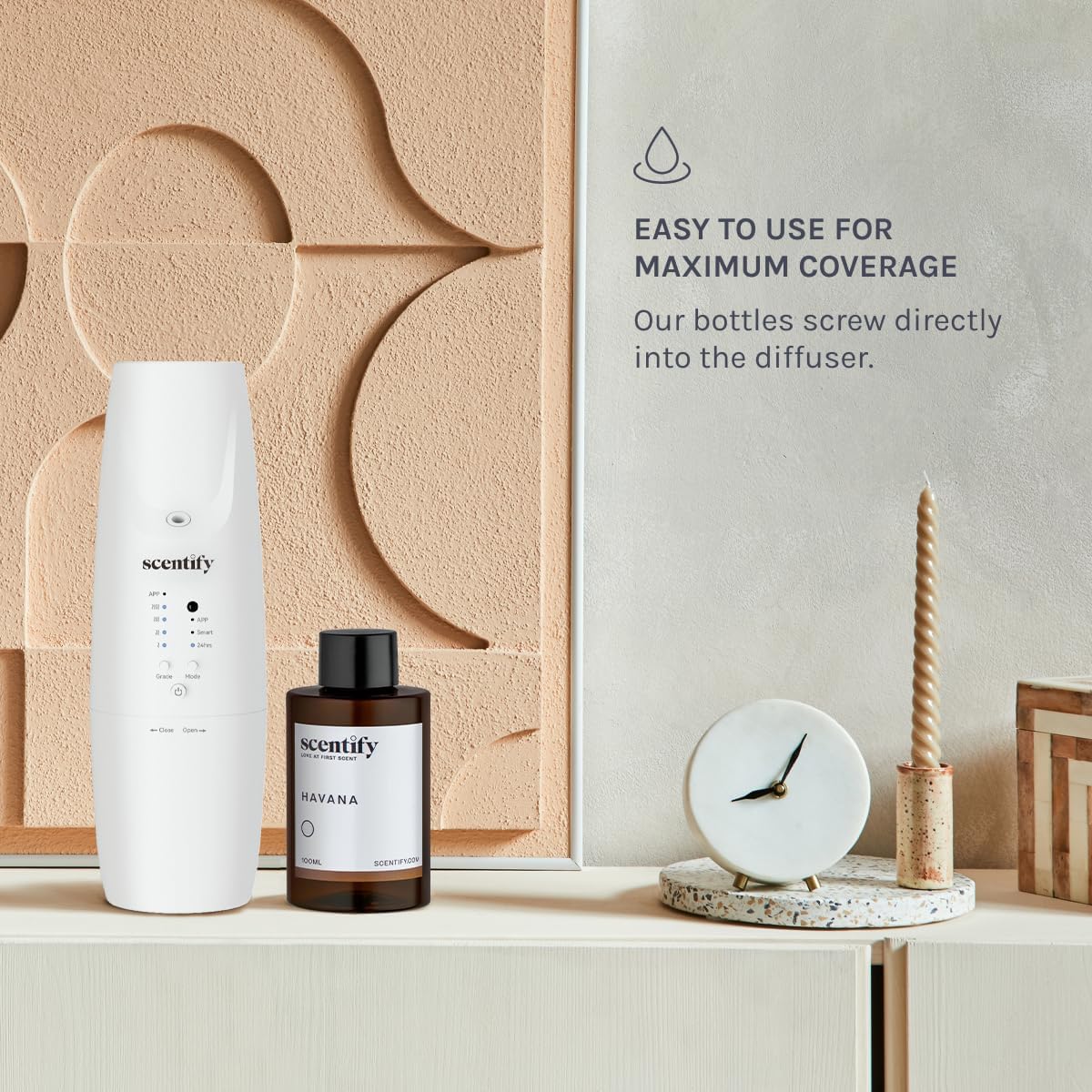 Scentify Havana Aroma Oil Refill Scent for Oil Diffusers - Oak Moss, Rum, Paprika, Mahogany Scents - Luxurious Relaxing Aromatherapy Diffuser Fragrance 100ml, 3.38 oz