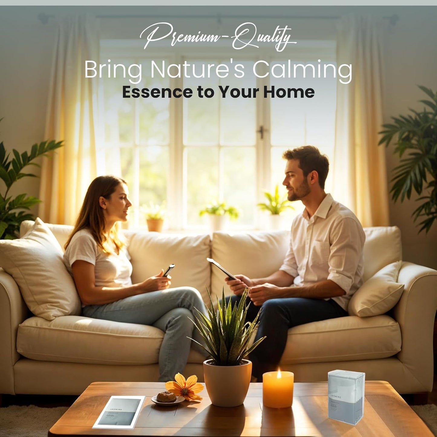 Expressive Scented Sachet Pouches – Perfect Jasmine Air Freshener & Closet Deodorizer for Drawers, Closets, Cars and Bathrooms – Long-Lasting Fresh Scent Sachets (6- Pack)