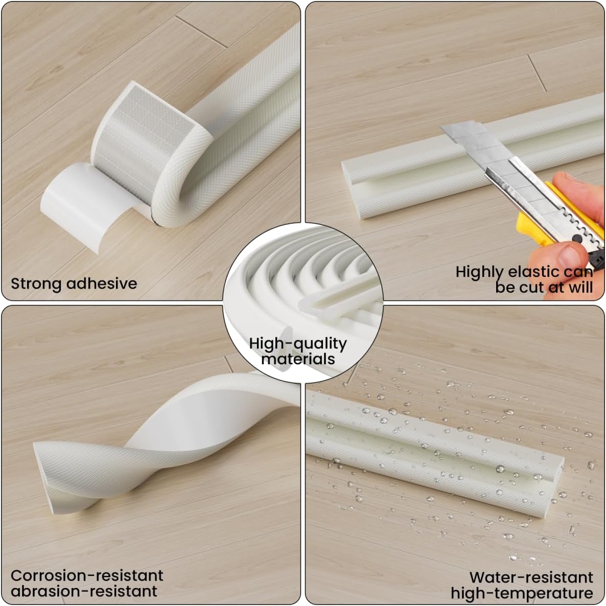 V Shape Foam Weather Stripping Door Frame Seal Strip 33FT White, Draft Stopper, Insulation Winter, Weatherstripping, Gap Sealing, Soundproofing, Self-Adhesive Used for Exterior Front Door Side