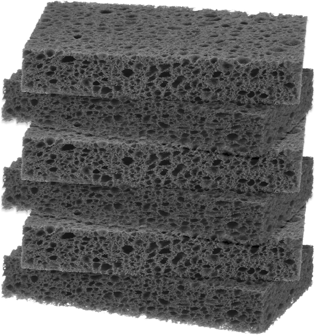 6-Pack Kitchen Sponges, Condense Eco Cellulose Non-Scratch Scrub Heavy Sponge for Kitchen/Household/Bathroom, Clean Tough Messes Dish Scrubber [Black]