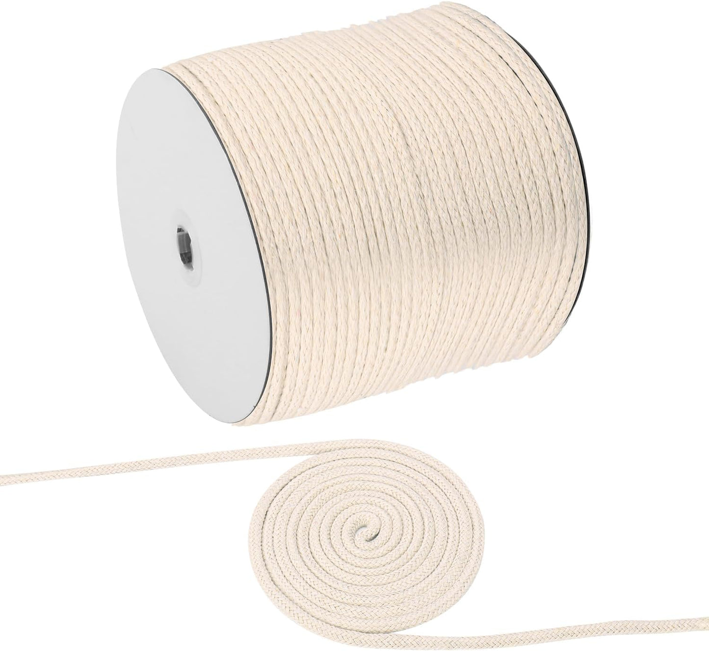 3/16 Inch Cotton Clothesline Rope - 500 Feet All-Purpose Outdoor Clothesline Rope, Soft White Cotton Rope for Laundry & Crafts
