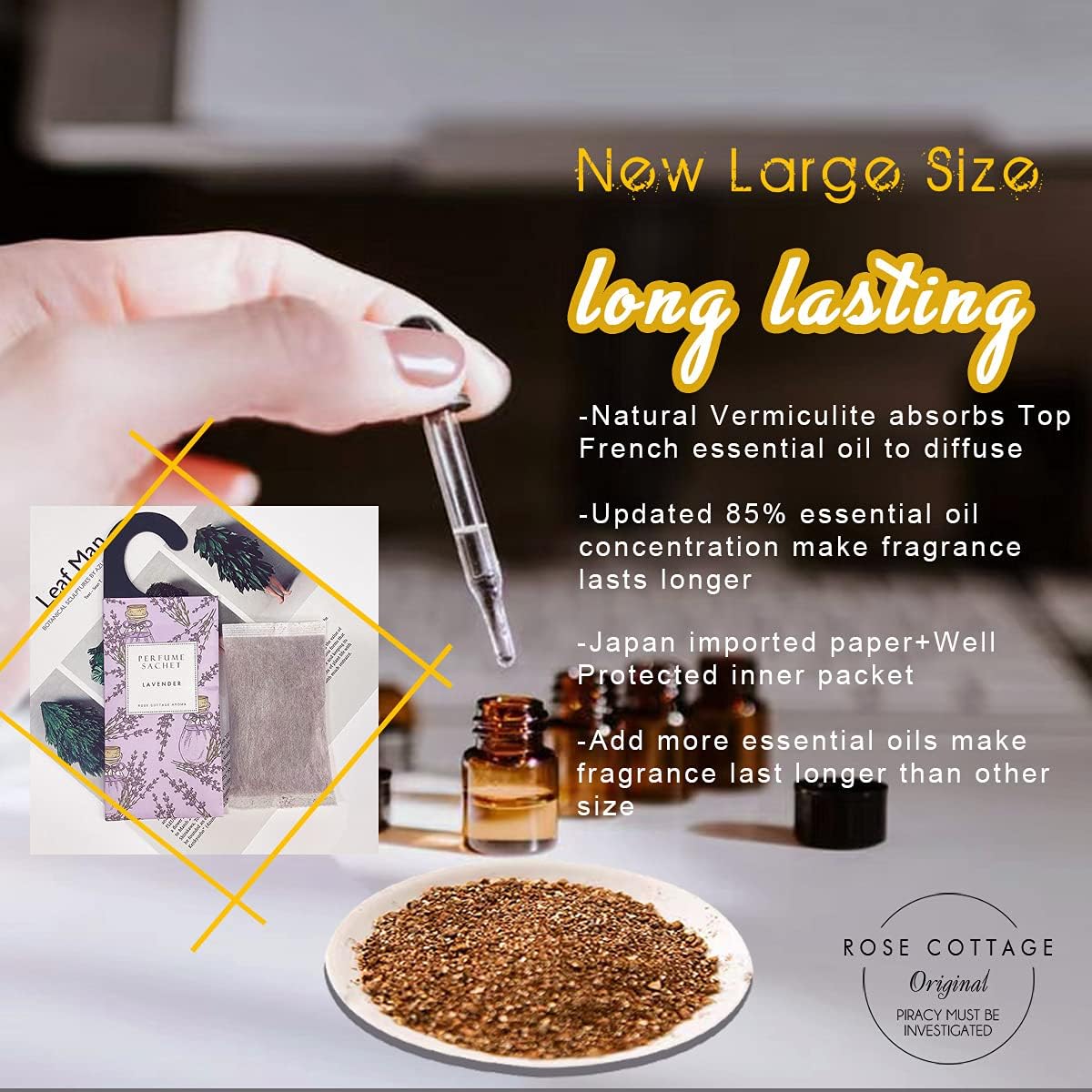 ROSE COTTAGE Large 12 Packs Eucalyptus Hanging Closet Air Freshener Scented Sachets Long Lasting Smell Goods