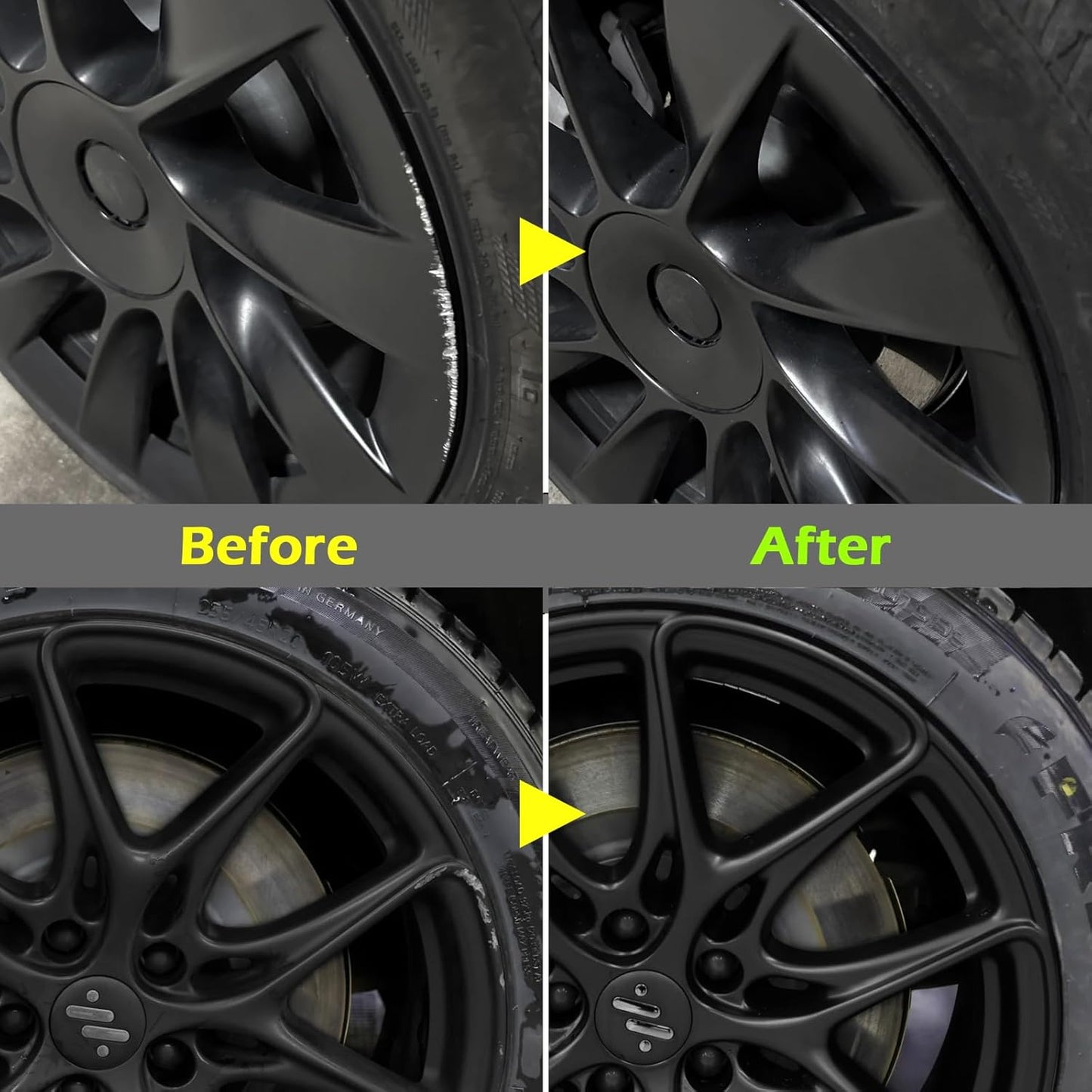 FOLLOWIN Matte Black Rim Touch Up Paint for Cars,Car Wheel Rim Paint Repair Kit,Automotive Rim Scratch Repair 1OZ/30ml