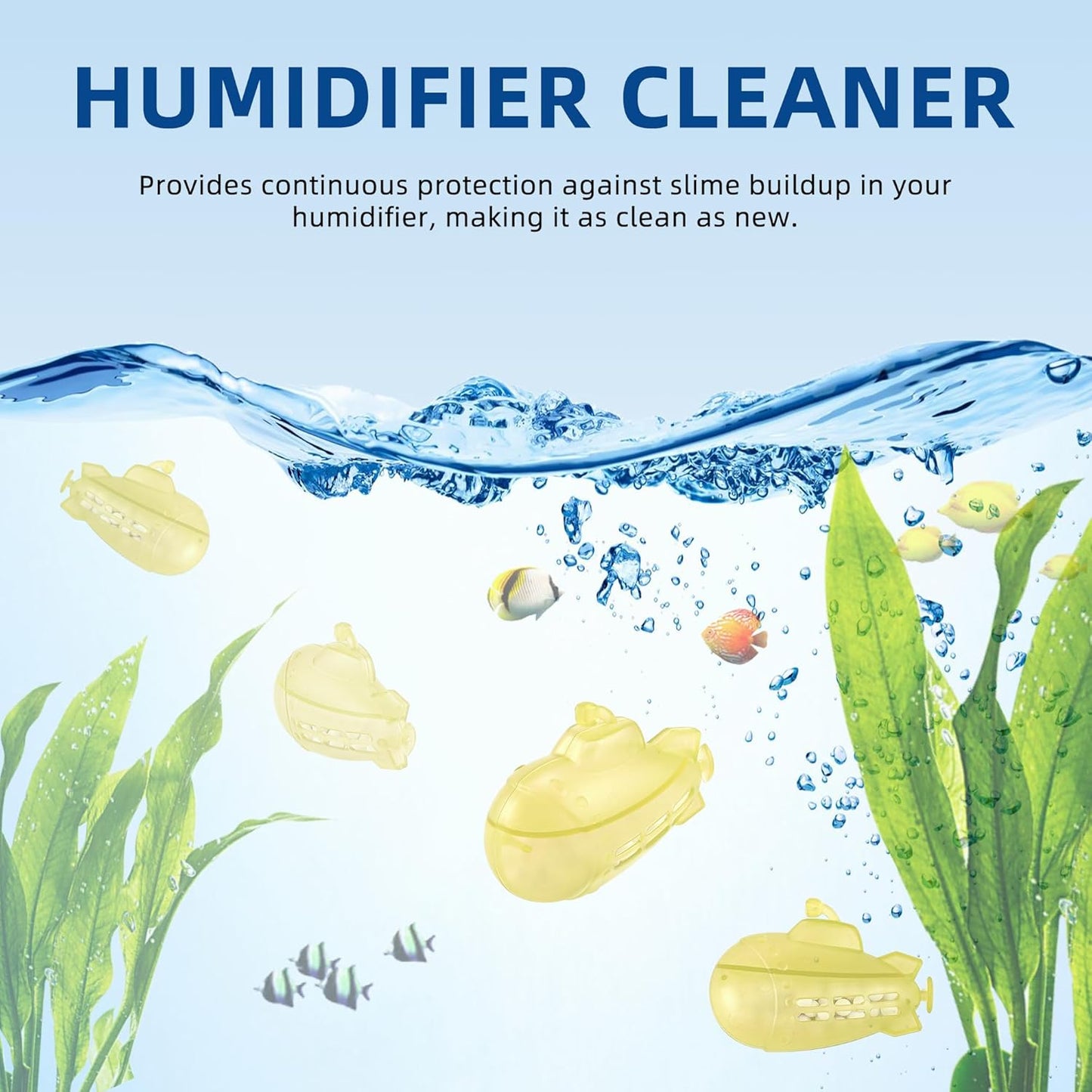 AMI PARTS Universal Humidifier Cleaner Fish for All Humidifiers and Fish Tank, Purifie Water, Soften Hard Water, Prevents Hard Water Build-Up, Humidifier Cleaner Float Submarine(6 Pack)