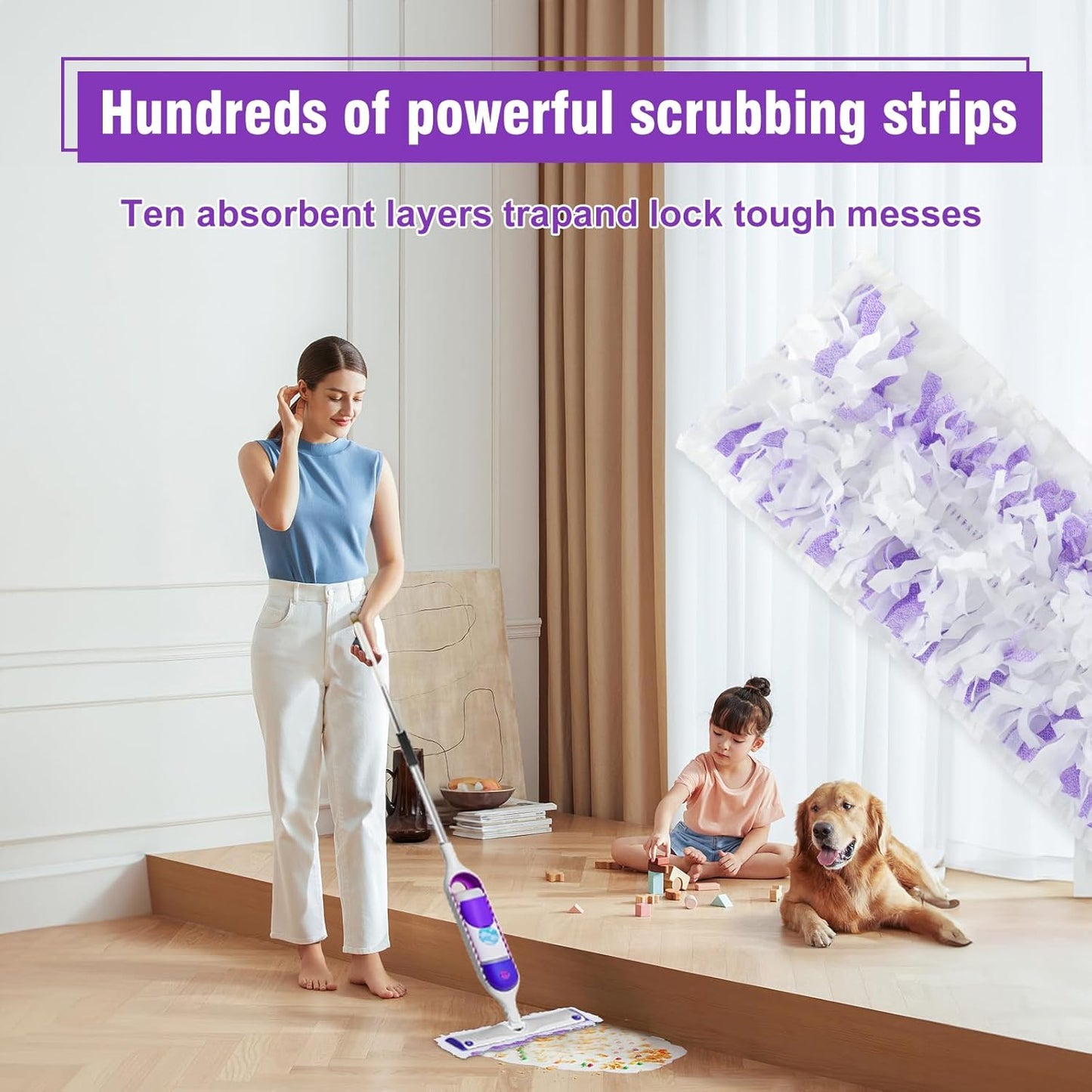 36 Pack Disposable Power Mop Refills Pads for Swiffer Power Mop,Spray Wet Pads Refill,Disposable Mop Pads for Wood Floors,Spray Mopping Pads Refills for Multi-Surface Floor Cleaning