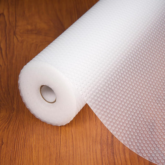 Shelf Liners for Kitchen Cabinets Non-Adhesive & Washable,Non Slip Cabinet Liners for Shelves Waterproof & Oil Proof,Clear Plastic Drawer Liner,Easy to Cut & Food-Grade EVA 20'' x 20' x 2 Rolls CT-202
