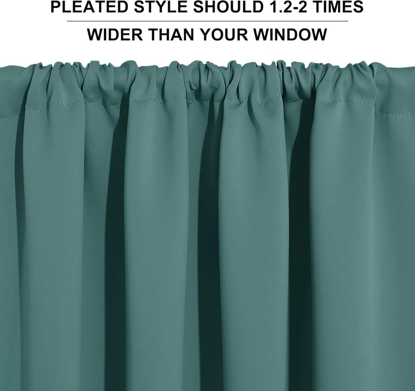 RYB HOME Bathroom Window Curtains - Super Soft Blackout Privacy Curtains for Baby Nursery Bedroom Basement Garege Workshop Kitchen Dining Living Room, W 29 x L 30, Teal, 2 Pcs