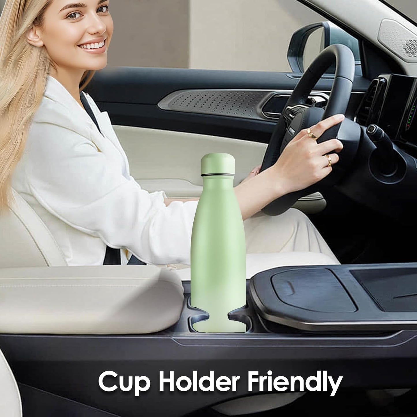 25oz Cola-Bottle Shaped Stainless Steel Leak-proof Water Bottle,Double Wall Vacuum Insulated Metal,Travel Mug For Sports Indoors & Outdoors,BPA-Free School Kids Flasks,Green(1 Pack)