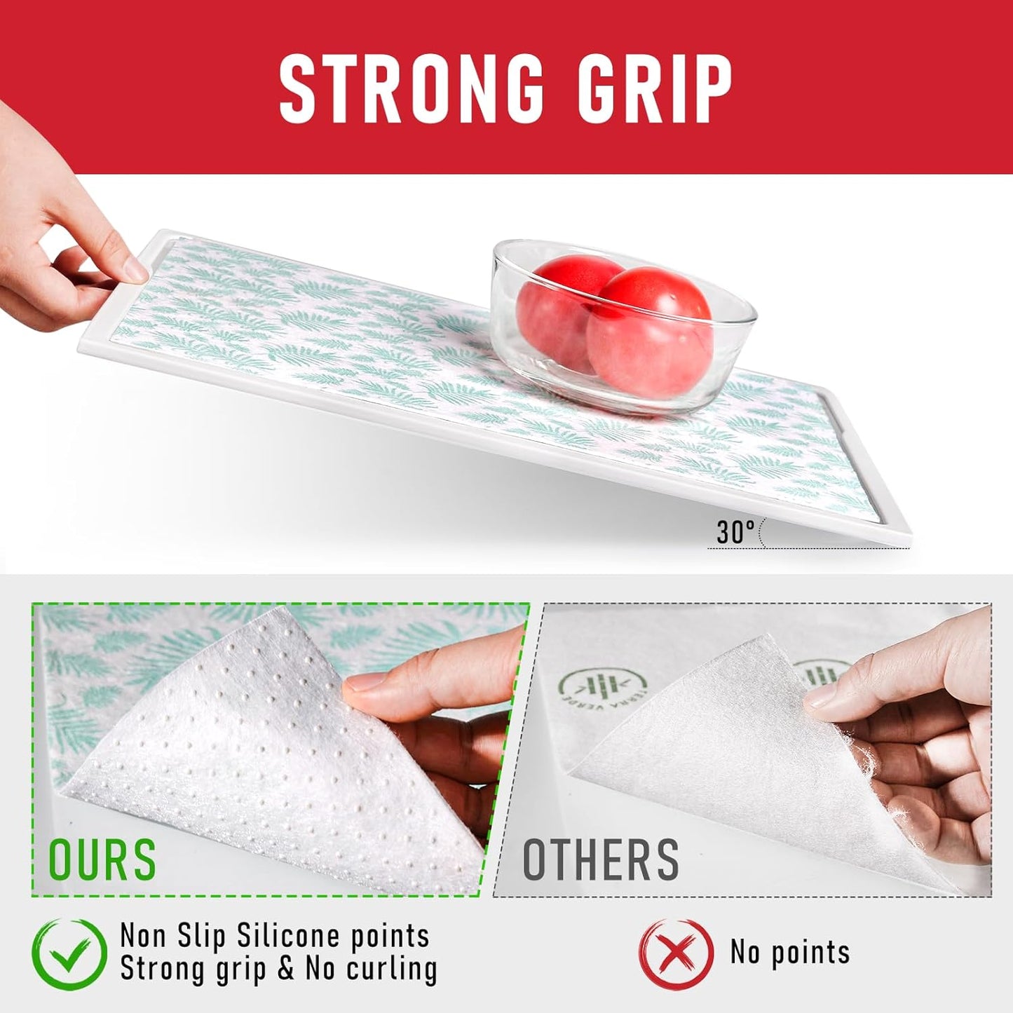 Cooyes Absorbent Refrigerator Liners, Non Slip Fridge Bin Liners and Mats Washable, Shelf Liner for Fridge Bins & Refrigerator Drawer Kitchen Cabinet