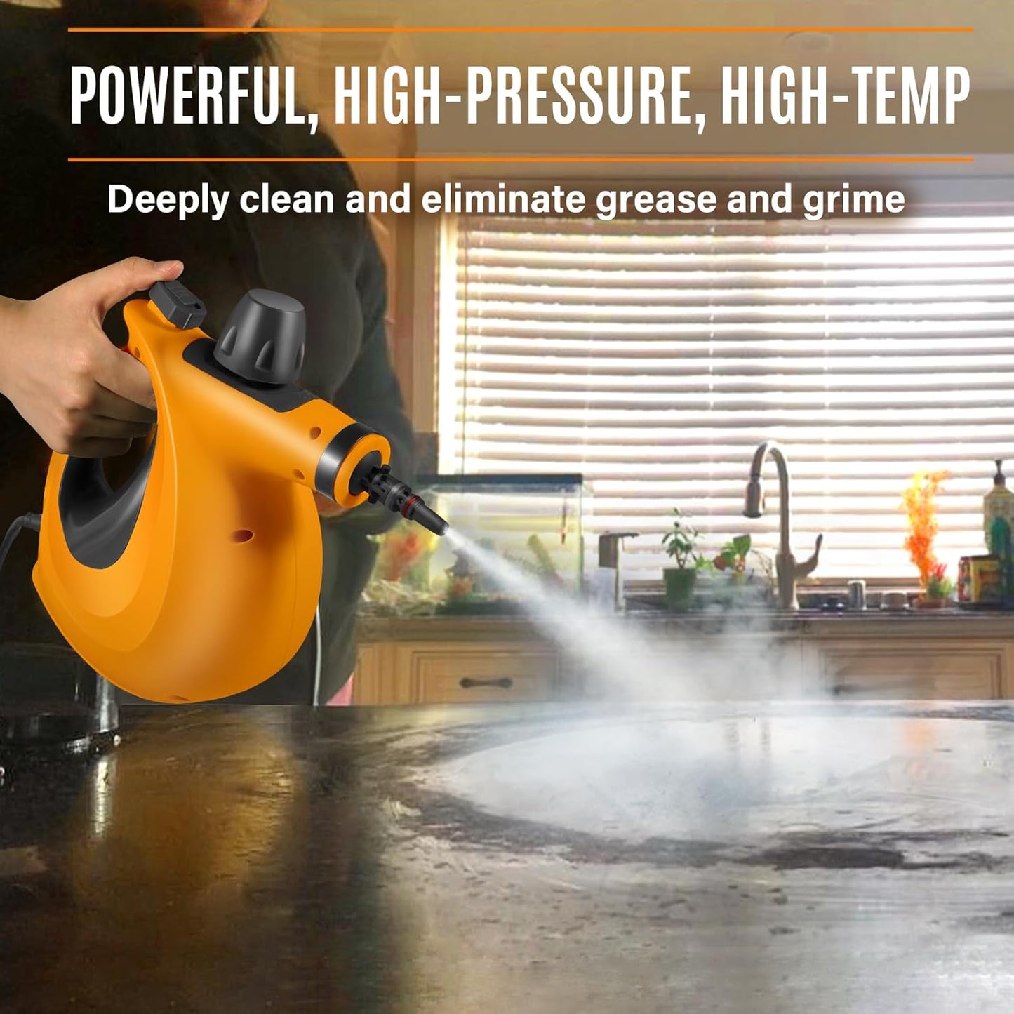 Steam Cleaner, Portable Multi-Surface Handheld Steam Cleaner for Home Use with 11 Accessories, All Natural Continuous Steam, Steamer for Deep Cleaning Tile, Grout, Window, Couch, Car, Bathroom,Kitchen