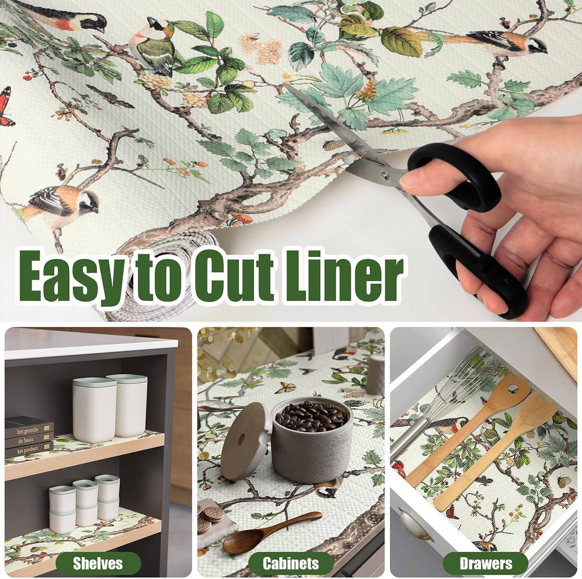 Shelf Liner for Kitchen Cabinets Non-Adhesive,Cabinet Liner for Shelves Non Slip Drawer Liner,Waterproof Kitchen Drawer Liners,Cupboard Liners for Cabinets Easy to Clean (12In x 10FT)