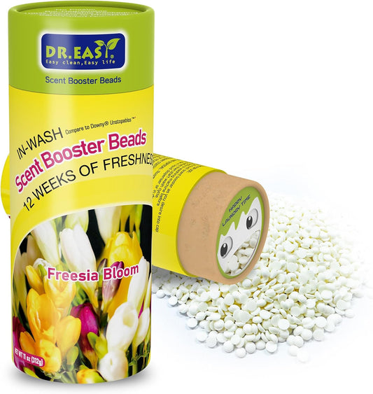 DR.EASY Laundry Scent Boosters 312g,Freesia Bloom Scent Boosters for Washer，Bulk Laundry Booster Beads and fabric scent booster，Fresh Scented Clothes fo 12 Weeks