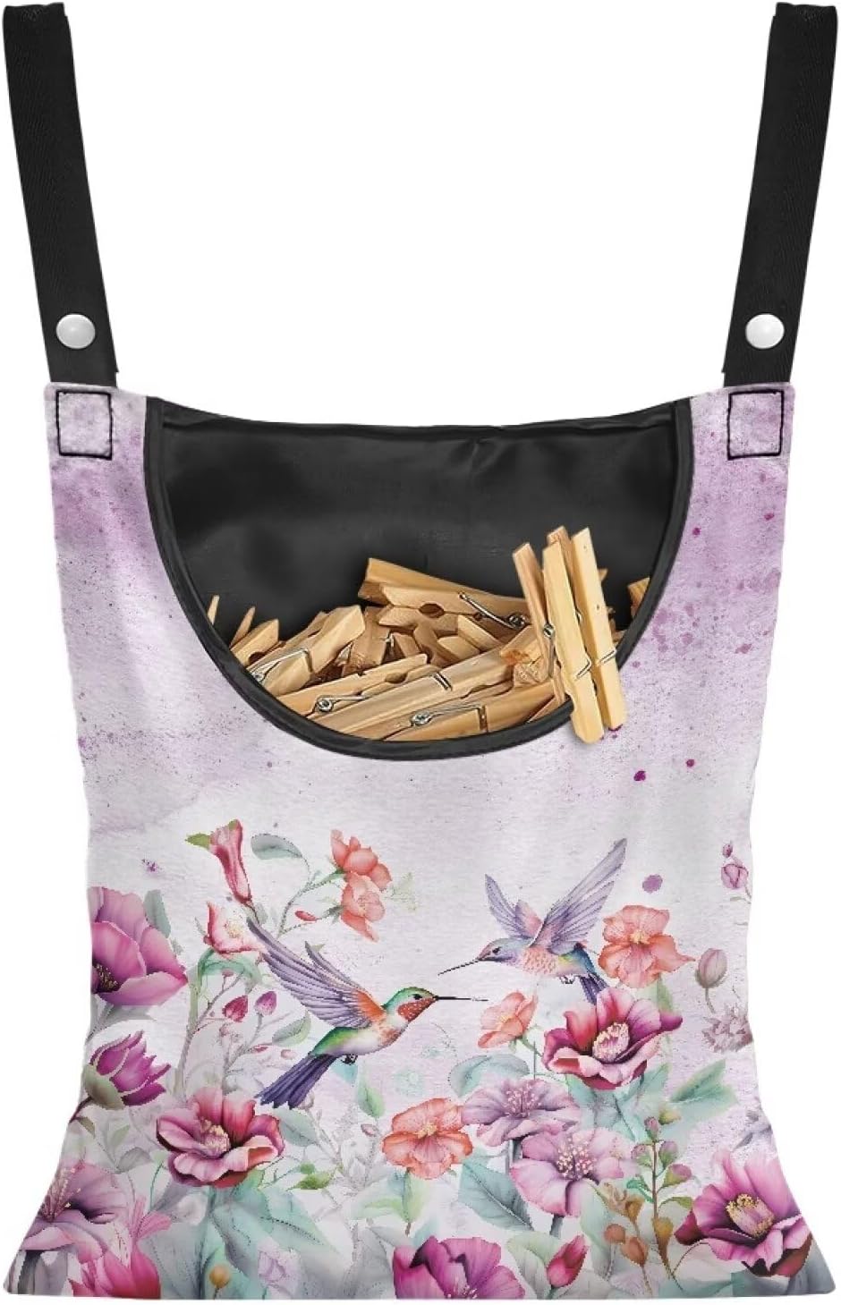 Hummingbird Adjustable Door-Hanging Laundry Clothespin Bag Clothespin Storage Bag Laundry Clothespin Bag, Hanging Storage Organizer with Hanging Rope for Outdoor and Indoor