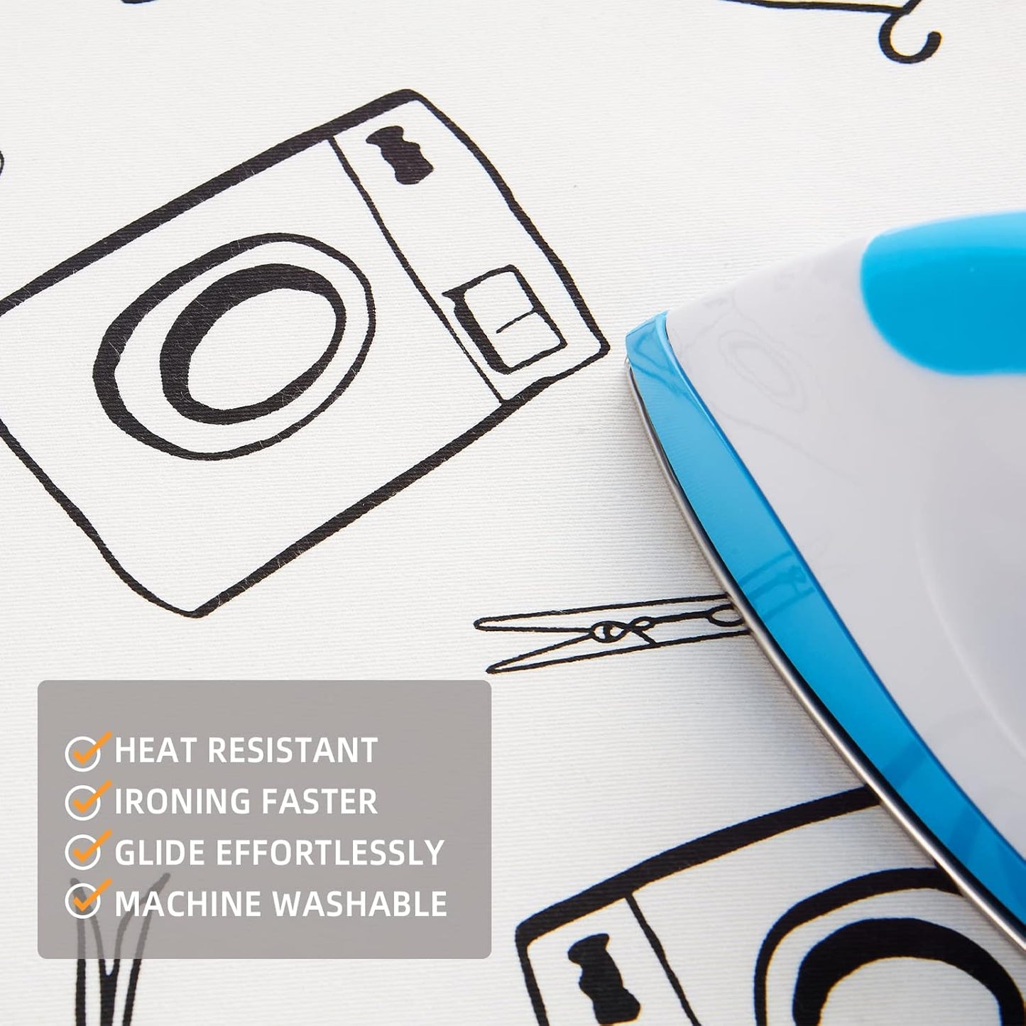 Table Top Ironing Board Cover 12 x 32 inch, 3 Layers Small Iron Board Cover, Heat Reflective Thick Padding with Elasticized Edges (White)