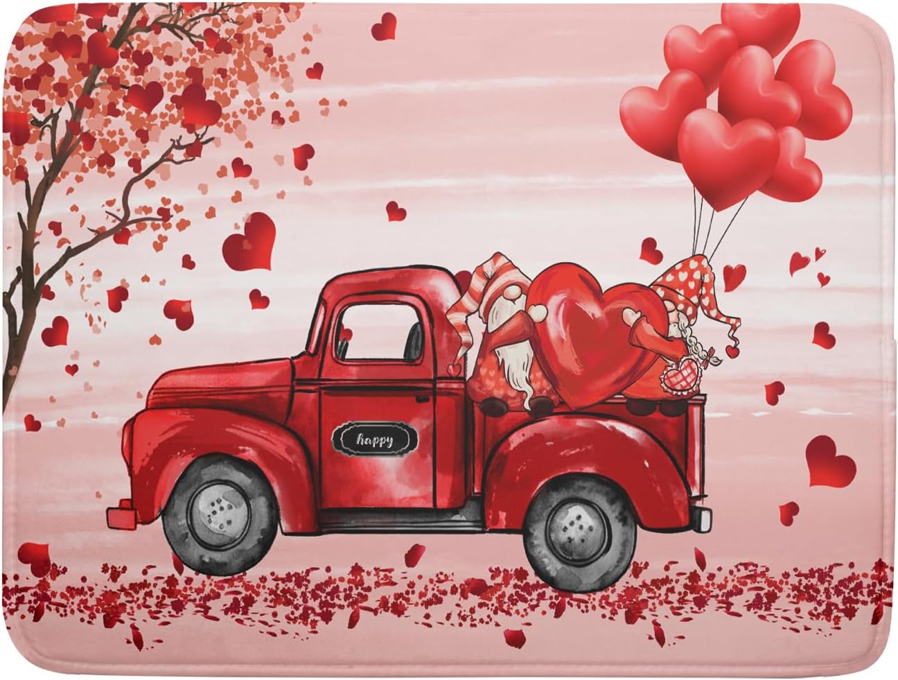 Valentine's Day Dish Drying Mats for Kitchen Counter, Happy Valentine's Day Dish Mat Absorbent Reversible Microfiber Dish Drying Pad Love Kitche Mat Dish Drainer Rack Mats for Coffee Bar 18"x24"