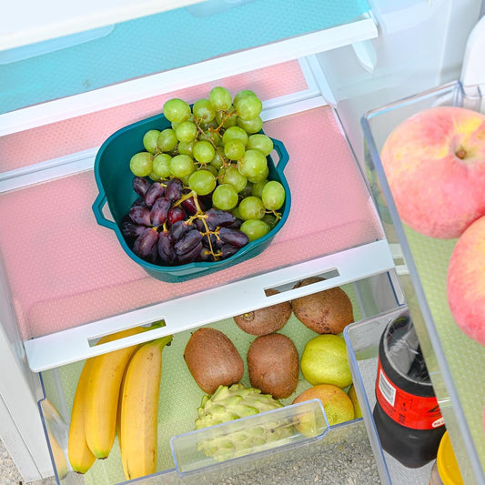 BOPART 12Pcs Refrigerator Liners Washable Fridge Shelf Liners Refrigerator Mats for Freezer Glass Shelves Kitchen Cabinets Cupboards Drawers (17.7" x 11.4")