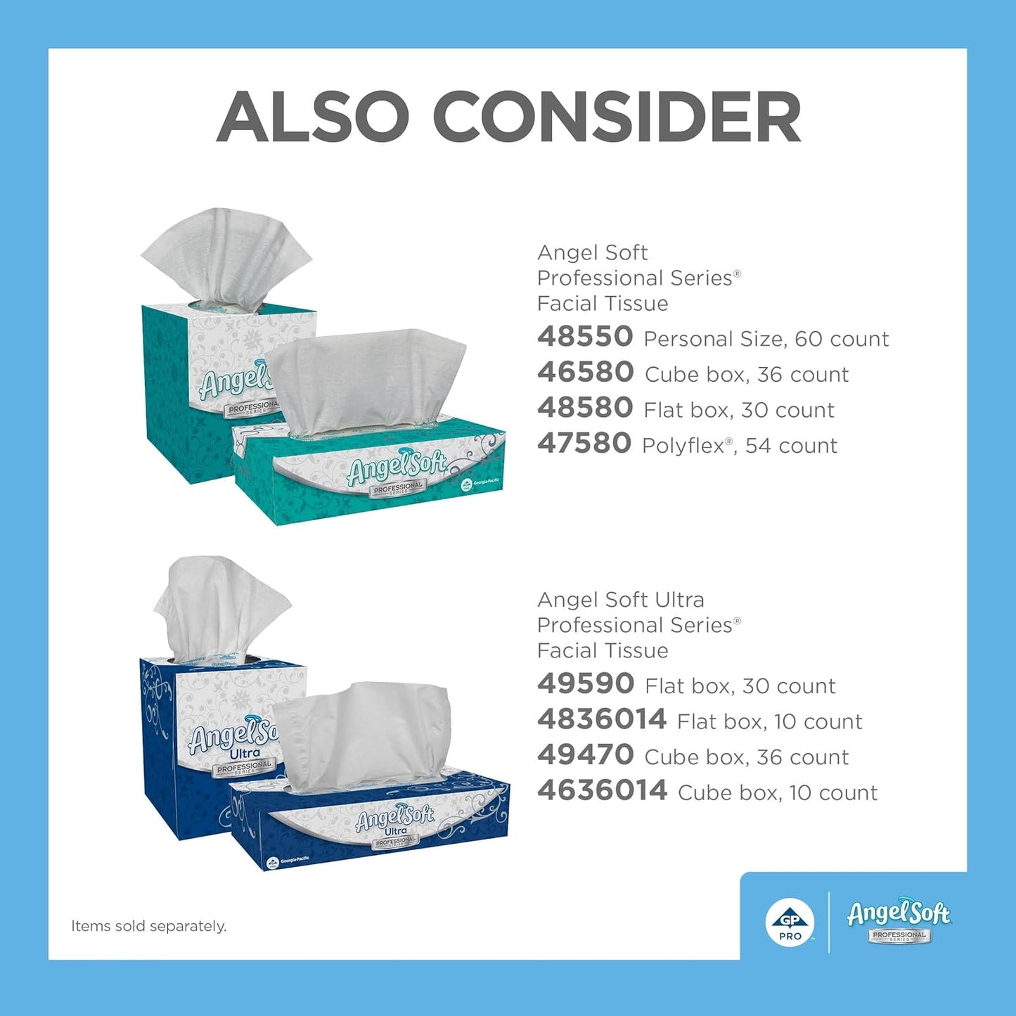 Georgia-Pacific Angel Soft Professional Series Polyflex 2-Ply Facial Tissue Paper (47580),96 Sheets Per Pack, 54 Bulk Tissue Packs Per Case, Fits Any Dispenser