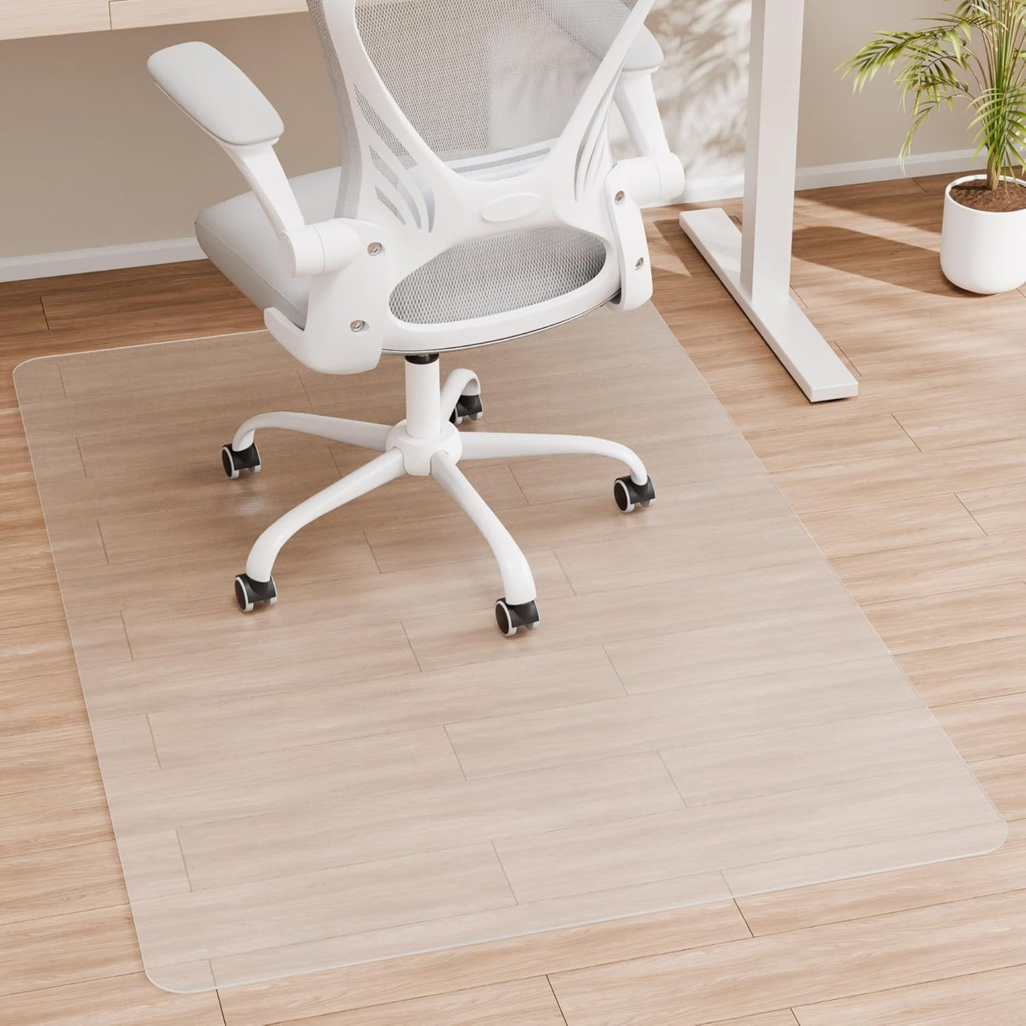 Office Chair Mat for Hardwood Floor, 60" x 40" Clear Computer/Desk Chair Mat for Hard Floor, Thicker, Easy Glide, Non-Slip, Protects Hard Surfaces from Scratches, Ideal for Home or Office