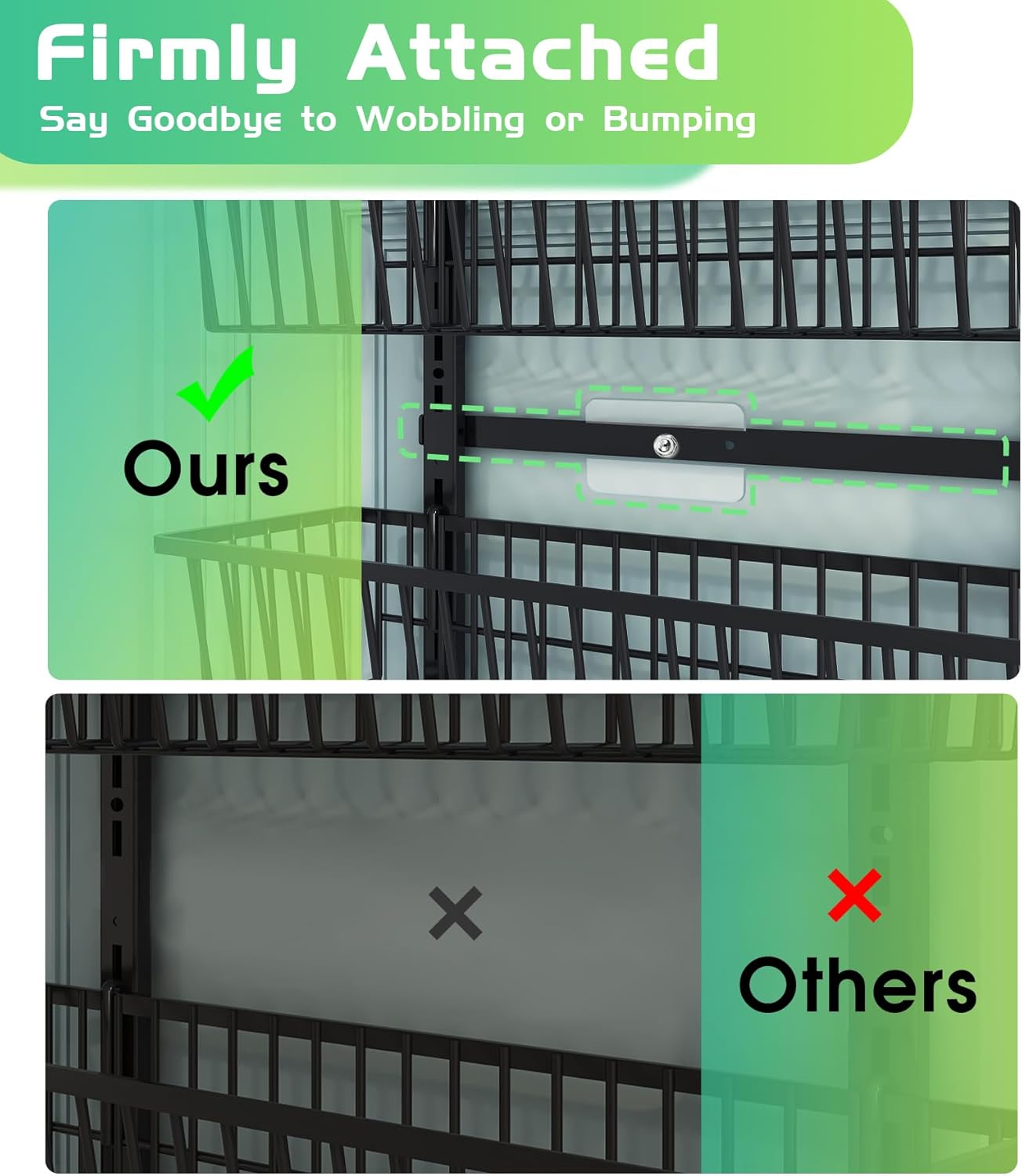 Over The Door Pantry Organizer, Pantry Organization and Storage, 6-Tier Deep Baskets Hanging Heavy-Duty Metal, Wall Spice Rack Seasoning Shelves for Home & Kitchen, Laundry Room Bathroom, Black