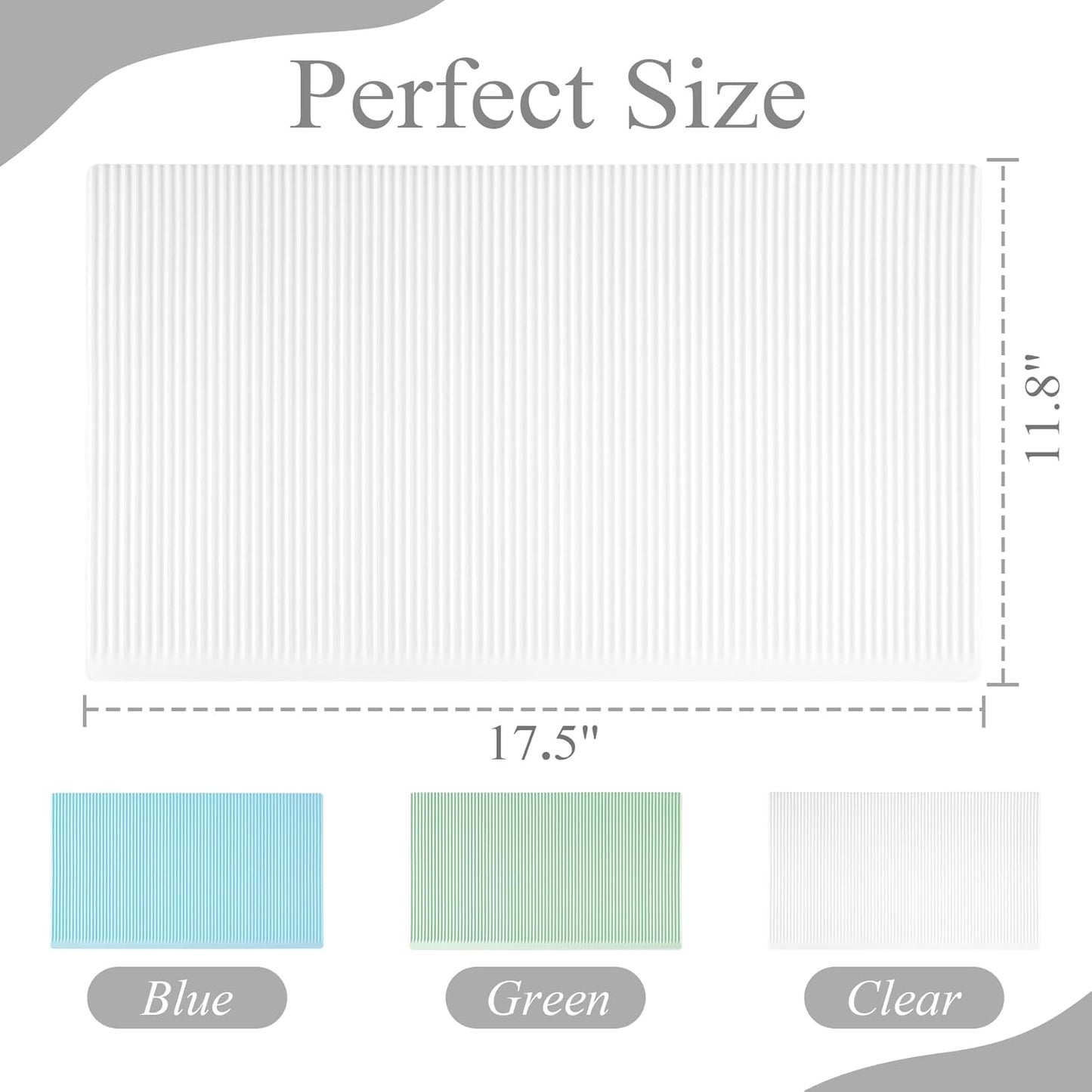 Non-Slip Silicone Refrigerator Liners for Shelves, Reusable Washable Fridge Shelf Drawer Liners, Cuttable Waterproof Oilproof Fridge Liner for Glass Shelve Kitchen Cabinet Drawer Mats (Clear, 1 Pack)