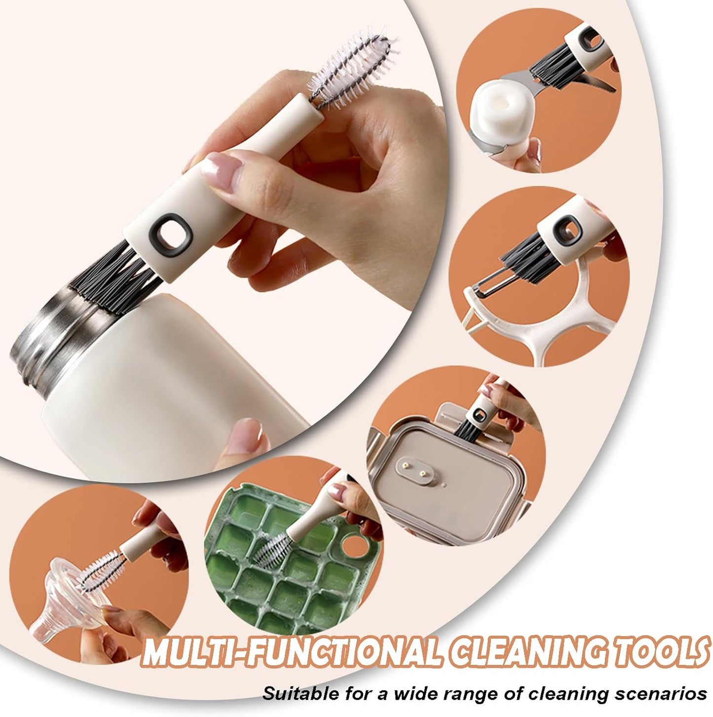 Cup Lid Cleaning Brush Set Multifunctional Bottle Cleaning Tools Portable Gap Cleaner Kit for Baby Bottle Sippy Cup Tubes Teapot Spout