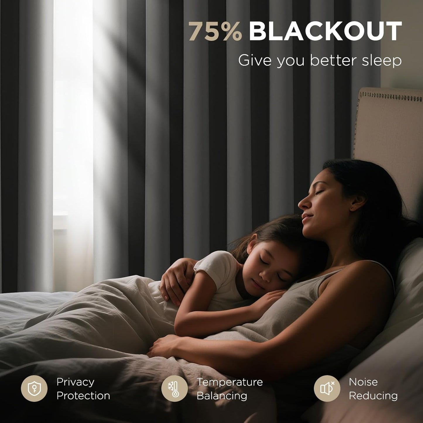 Joydeco Blackout Door Curtain for Doorway Privacy 72 Inches Long, Grommet Closet Curtain for Open Closet, Room Divider for Bedroom Living Room (Light Grey, 52Wx72L, 1 Panel)