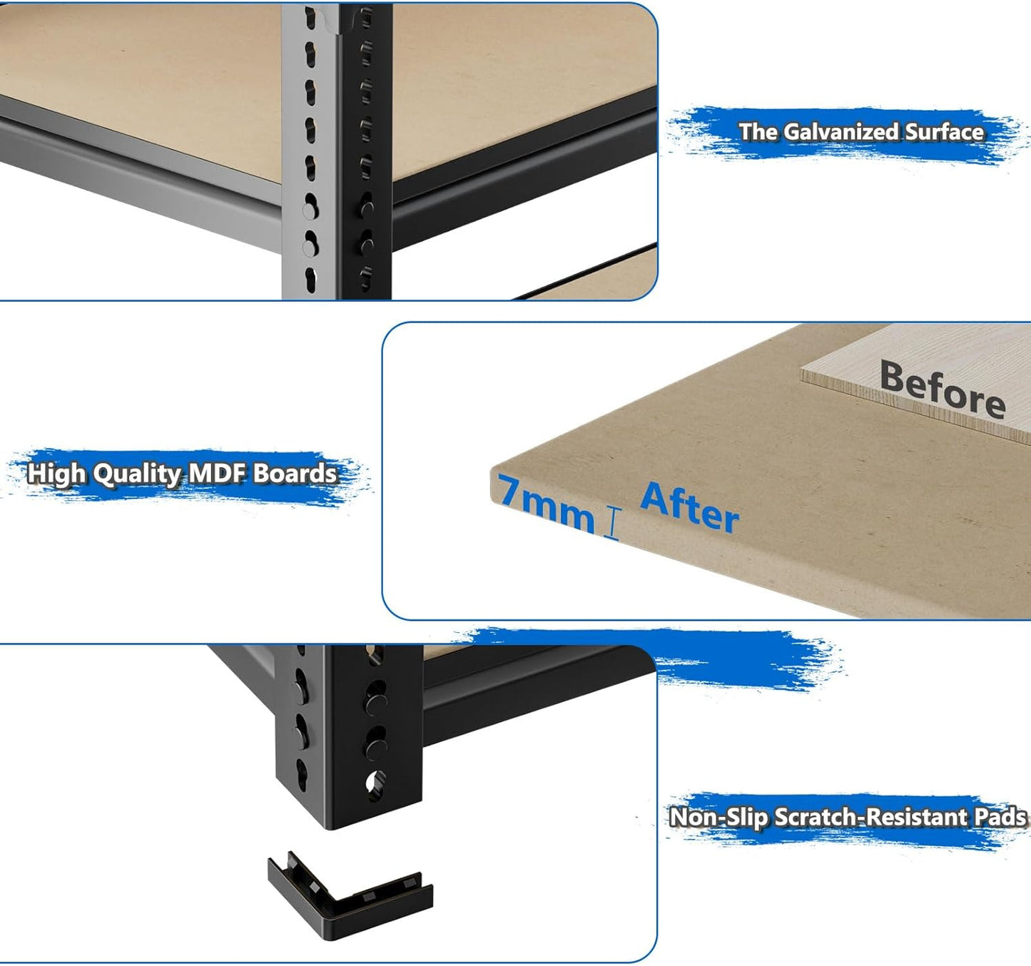 Garage Shelving, Storage Shelves Heavy Duty 2000 LBS Capacity, 5 Tier Adjustable Metal Organizer Wire Rack, 36" L x 18" W x 72" H Utility Shelf Unit for Kitchen Pantry