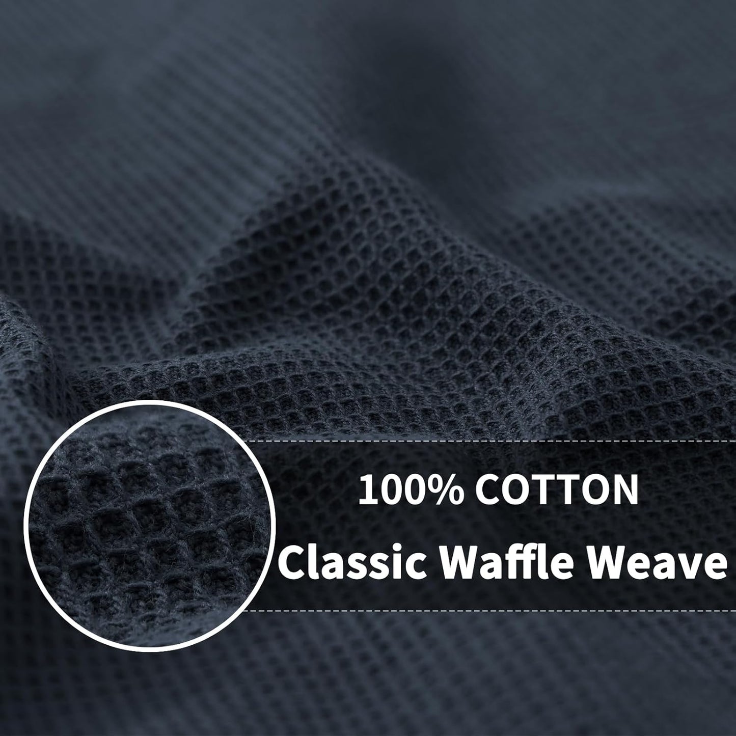 Homaxy 100% Cotton Waffle Weave Kitchen Towels - 8 Pack Soft and Absorbent Dish Towels - 16 x 26 Inches Quick Dry Hand Towels - Dark Grey