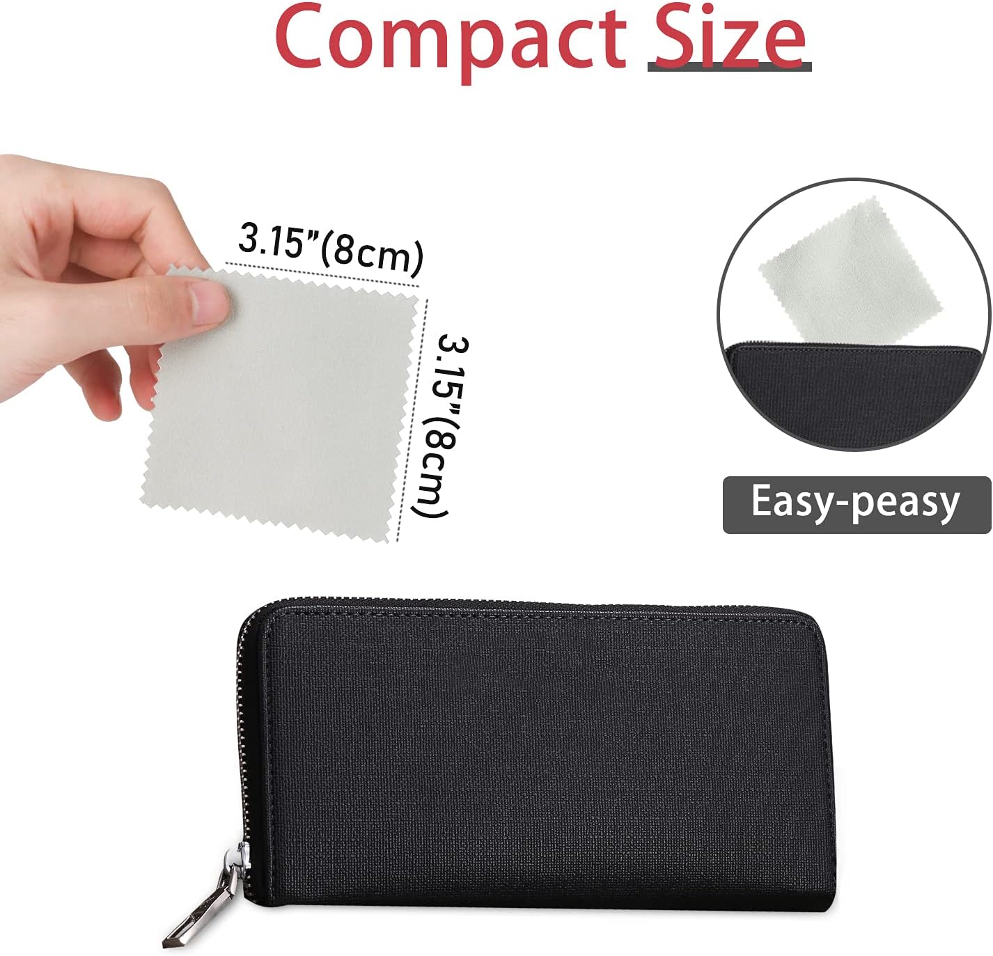 CATIFLIN 100pcs Jewelry Cleaning Cloth, Silver Polishing Cloth Individually Wrapped, Small Jewelry Polishing Cloth for Sterling Silver, Gold, Platinum and More (Light Gray, 3.15" x 3.15")