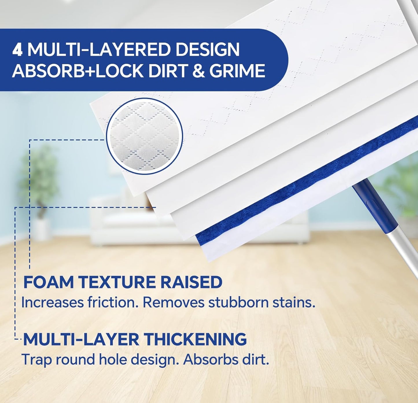 30 Count Ultrathick Microfiber Mop Pads Refills for Bona Hardwood Floor Cleaner & All 15''-17''Hook & Loop System Mop.Disposable Heavy Duty Mopping Pads for Floors Cleaning.