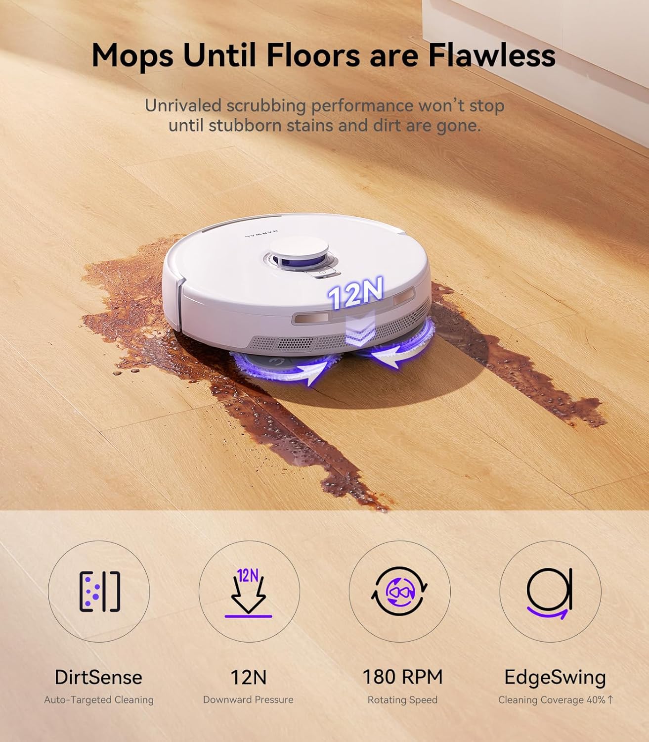 NARWAL Freo X Ultra Robot Vacuum and Mop Combo, 8200Pa Robot Mop & Vacuum, Auto MopDrying/Washing, Self-Empty, Zero-Tangling,DirtSenserm, Maintenance-Free Base Station, Self-Contained Dust Processing