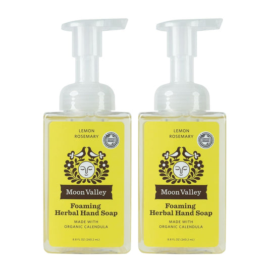 Moon Valley Herbal Foaming Hand Soap, Lemon Rosemary Two Pack, Vegan, Recyclable Bottle