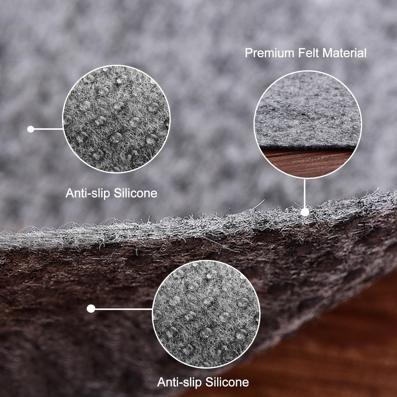 Ultra Strong Anti-Slip Rug Felt Pad 2 x 8 ft for Hardwood Floors, Non Slip Area Gripper, Thin Profile Non Skid Carpet Mat Keep Your Rugs in Place- Gray