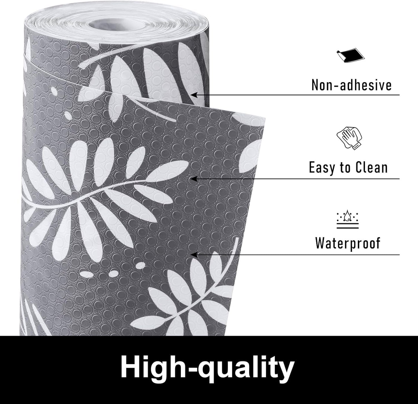 Cooyes Shelf and Drawer Liners for Kitchen Cabinets, Non Adhesive Cabinet Liner, EVA Waterproof Durable Non-Slip Drawer Mats for Shelves, Refrigerator, Storage, Desks