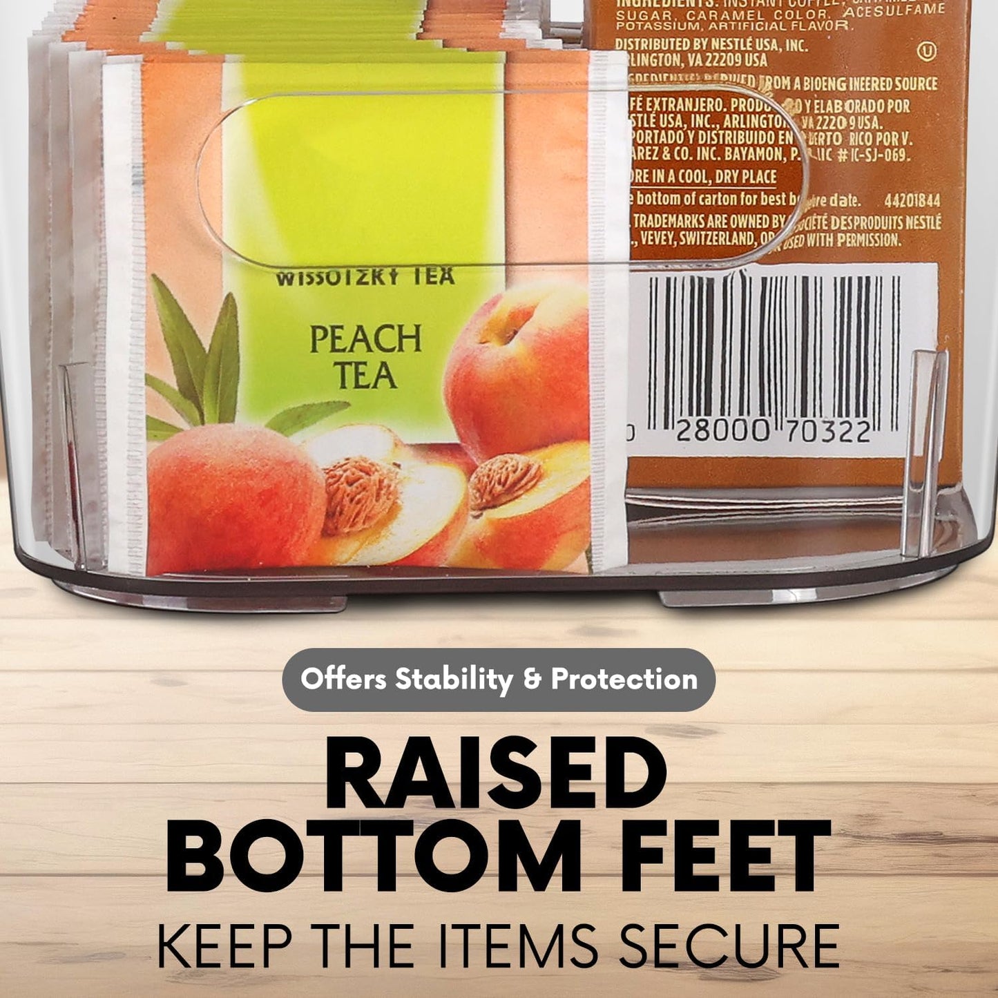 Small Clear Plastic Storage Bins, Perfect for Organization or Pantry and, Fridge Organizer, Cabinet Organizers