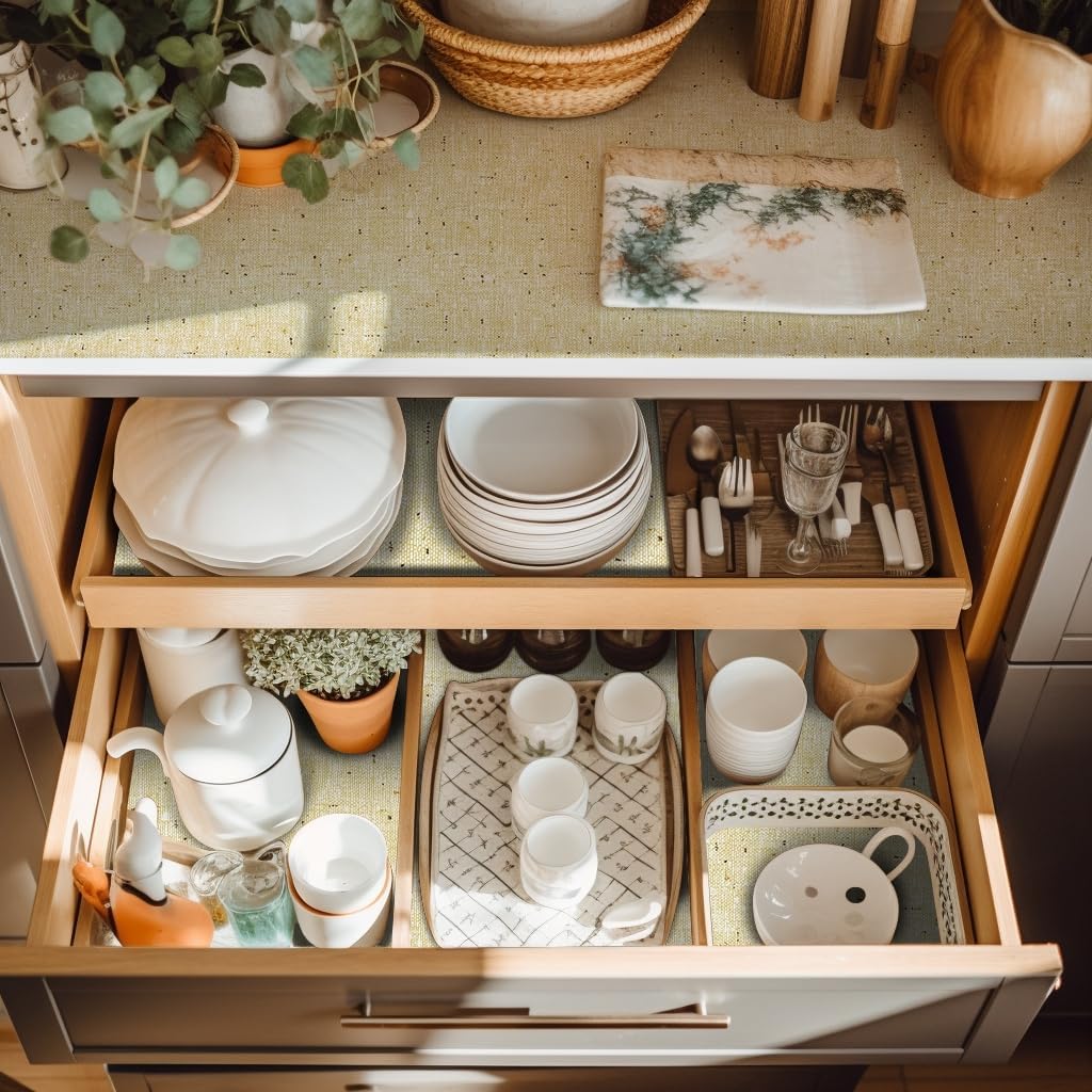 Shelf Liner Non Adhesive, 12 Inch x 10 Feet Cabinet Liners for Pantry Drawer Vanity, Drawer Liners Strong Grip Non Slip Waterproof, Shelf Liners for Kitchen Cabinets