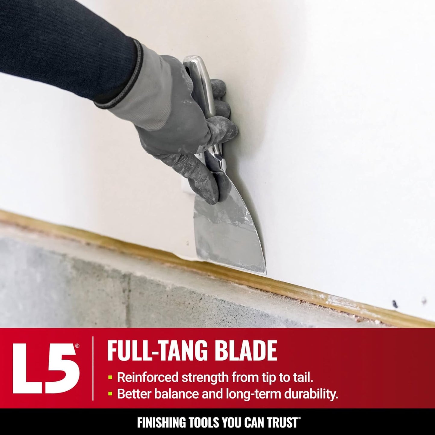 3" All Stainless Steel Joint Knife - LEVEL5 | Professional Grade Putty Blade, Premium Polished All-Metal, Precision Ground Edge, Ergonomic, Corrosion Resistant | 5-403